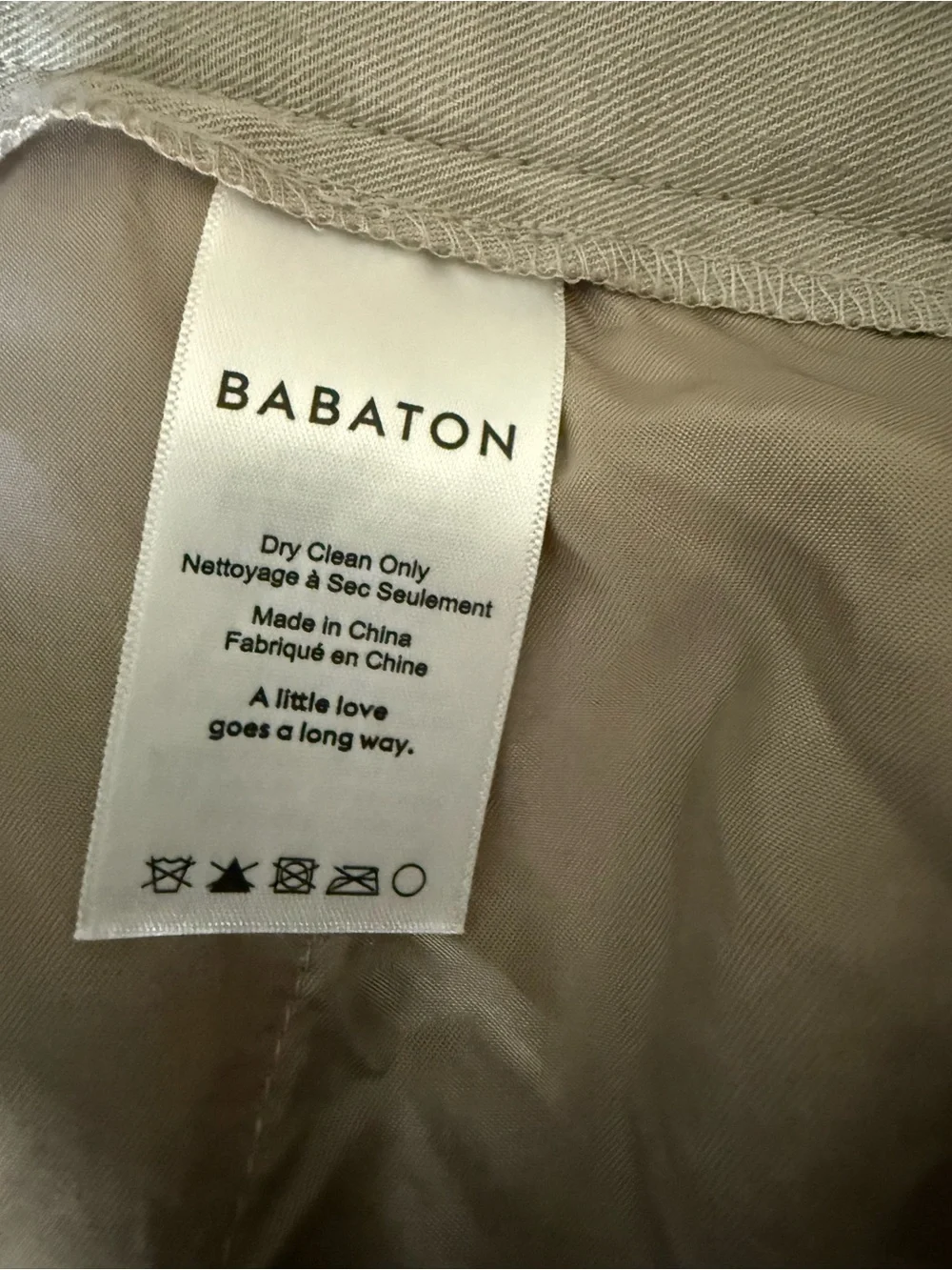 Babaton Light Beige Women's Linen-Blend Straight Chinos